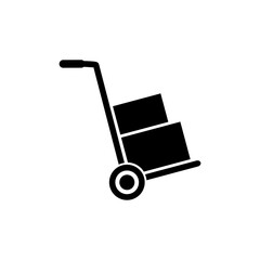 Handcart icon on transparent background.