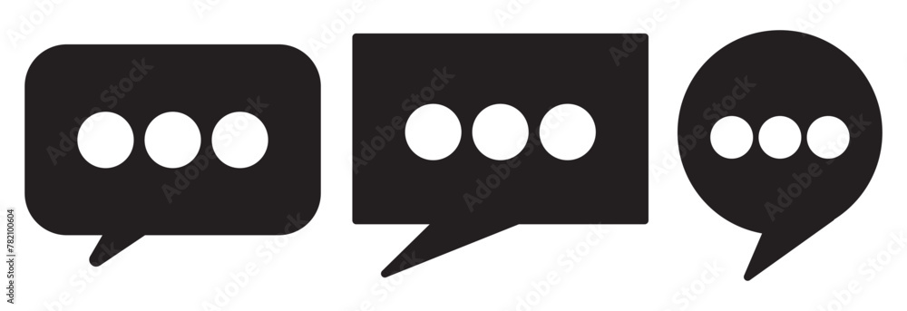 Poster chat message icon set, chat speech bubble, social media message. vector illustration. chatting or me