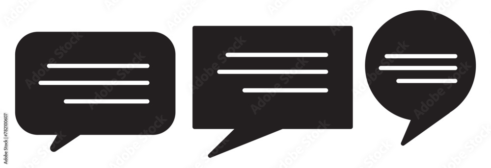 Poster chat message icon set, chat speech bubble, social media message. vector illustration. chatting or me