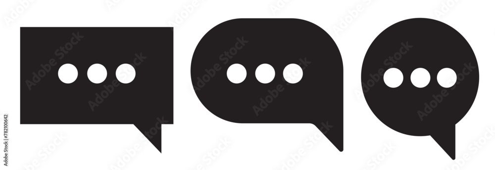 Poster chat message icon set, chat speech bubble, social media message. vector illustration. chatting or me