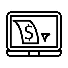 Online Payment Vector Line Icon Design