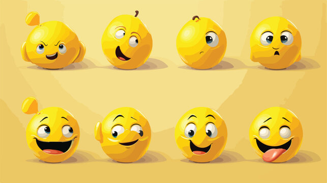 Set 3d realistic emoji in various points of view de