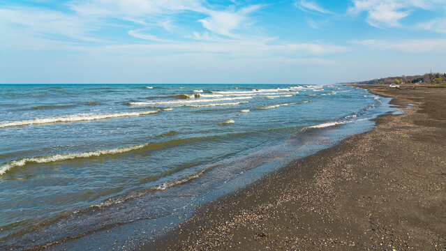 Shore of the Caspian Sea in northern Azerbaijan. Nabran