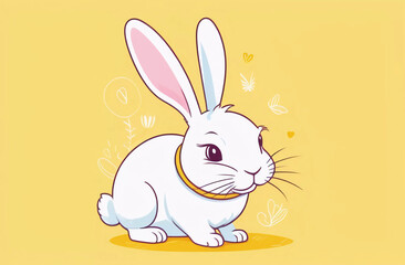 Obraz premium Happy easter background. Easter bunny and egg. Generative AI