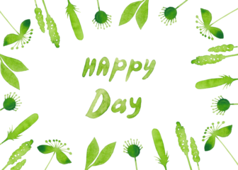 Frame with the inscription Earth Day for holiday decoration. Creative background design. Festive artistic green background. World Environment Day. Nature conservation concept