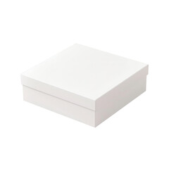 A white box close up on a Transparent Background