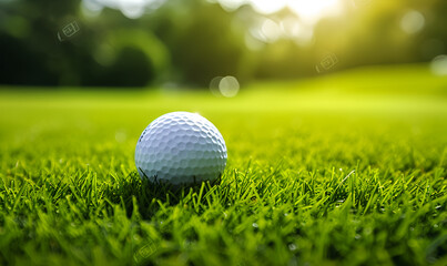 Obraz premium Golf Ball Placed on Green Field