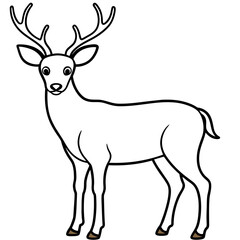       Deer  vector illustration style.
