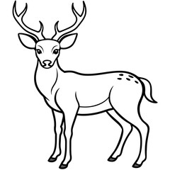 Obraz premium Deer vector illustration style. 