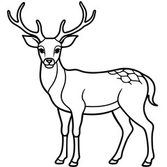 Fototapeta premium Deer vector illustration style. 
