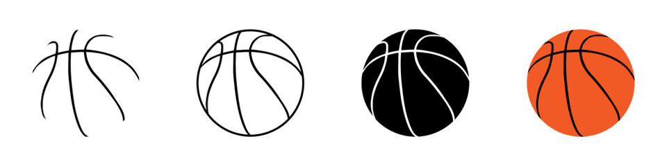 Fototapeta premium Basketball ball vector icons. Basketball ball icon