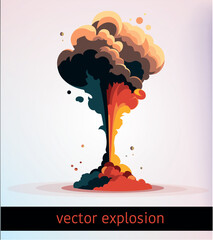 vector explosion, smoke from a bomb