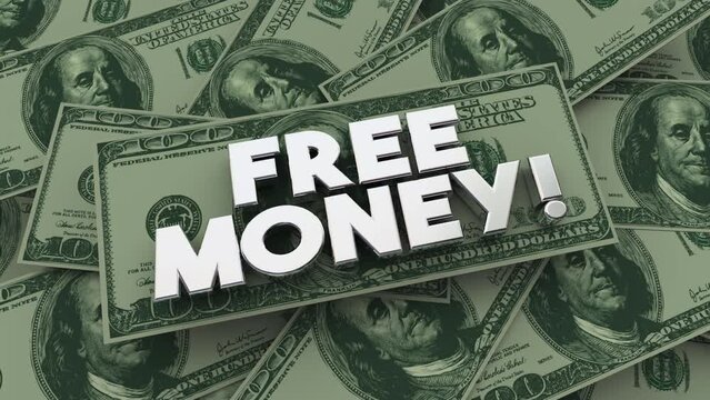 Free Money Cash Dollar Pile Side Passive Income 3d Animation