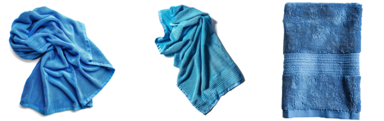 Cyan or blue towel