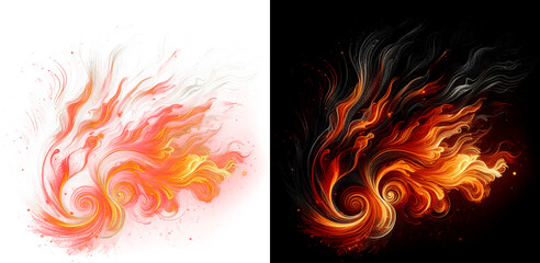 Fire flames abstract art design, movement of fire flames