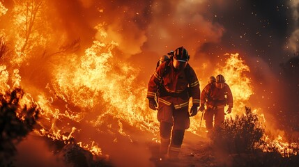 firefighters at work