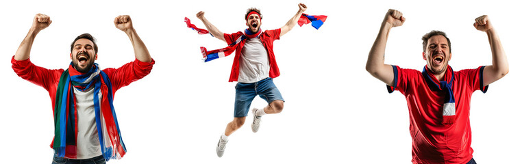 Soccer fan celebrating