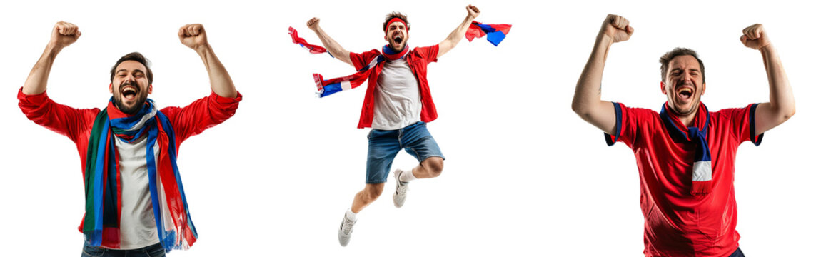 Soccer fan celebrating