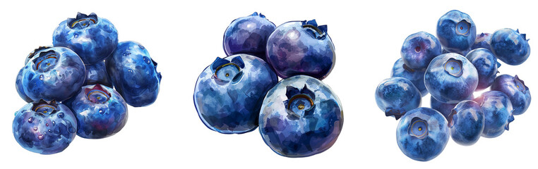 Group of fresh juisy blueberries - obrazy, fototapety, plakaty