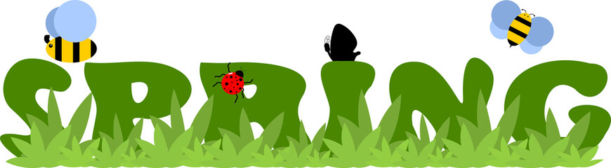 Spring text illustration
