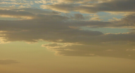 Clouds at sunset. View of orange colored clouds during sunset.