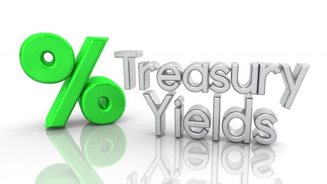 Treasury Yields Percent Sign Bond Symbol Interest Rates Make Earn More Money 3d Animation