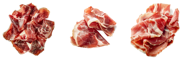 Italian prosciutto crudo or jamon. Raw ham
