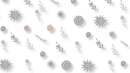 Hand drawn, colorful, minimal yet elegant, floral pattern background design for greeting card, banner, thank you card, seasonal greeting, post card, wall paper, fabric print, wrapping paper.