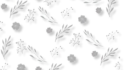 Hand drawn, colorful, minimal yet elegant, floral pattern background design for greeting card, banner, thank you card, seasonal greeting, post card, wall paper, fabric print, wrapping paper.