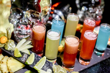 Assorted Drinks Covering a Table