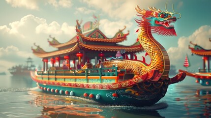 dragon boat at coast