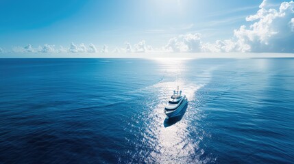 luxurious yacht cutting through the open ocean