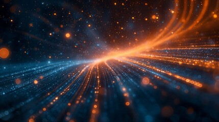 Obraz premium Abstract high technology lines connect of future on dark background