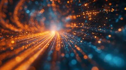 Naklejka premium Abstract high technology lines connect of future on dark background