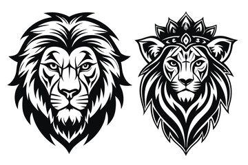 Obraz premium lion tattoo isolated on a white background