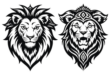 Fototapeta premium lion tattoo isolated on a white background