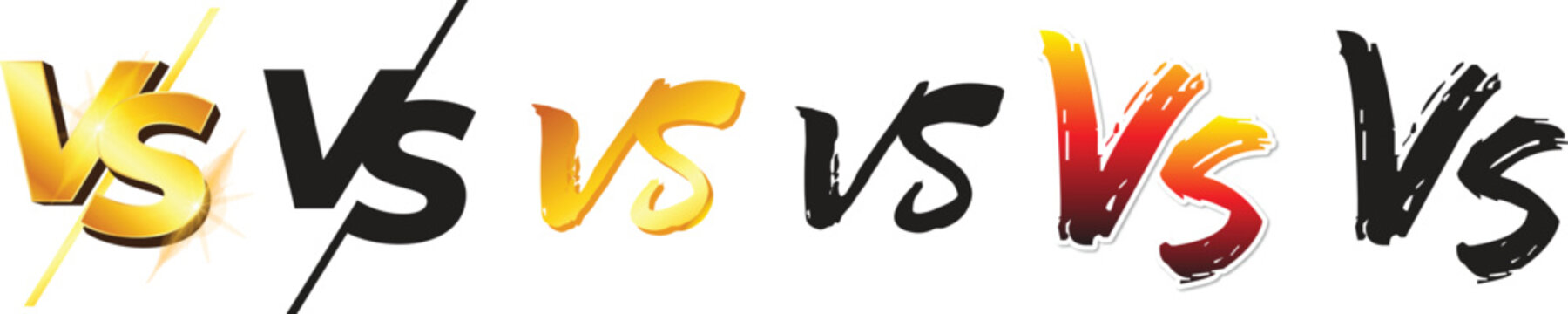Set of versus logo letters. Versus Or VS Letters Logo & symbol design template. VS letters for sports, fight, competition, battle, match, game. Vs icon.
