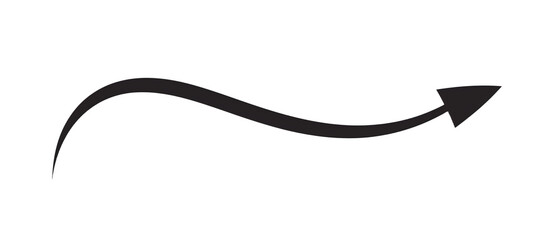A simple black vector line drawing of an arrow going PNG on a transparent background