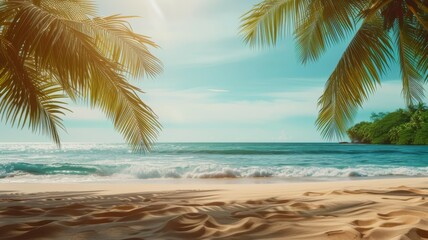 Tropical beach background with copy space for text