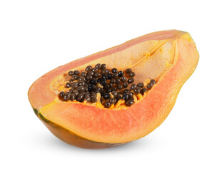 Sliced papaya isolated on white background