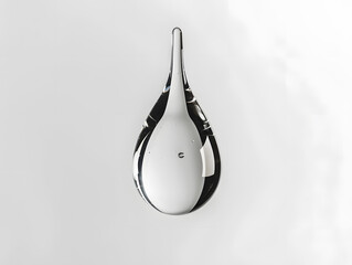 Fototapeta premium Realistic transparent water drop isolated on white background