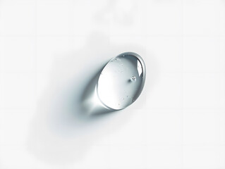Realistic transparent water drop isolated on white background