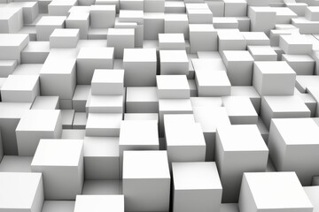 Random shifted white cube boxes block background wallpaper banner with copy space