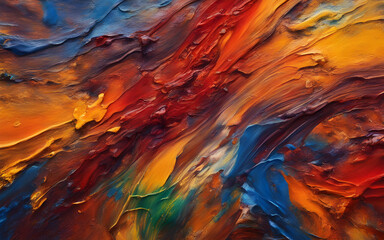 Smeared oil paint texture, vibrant color streaks and blends, artistic and colorful abstract...
