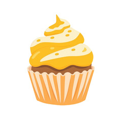 A cupcake topped with sweet frosting