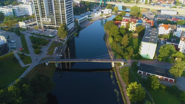 Esperanto Bridge Rzeka Brda Bydgoszcz Most Aerial View Poland