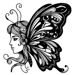 girl with butterfly