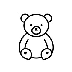 Simple teddy bear isolated black icon.