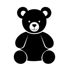 Simple teddy bear isolated black icon.