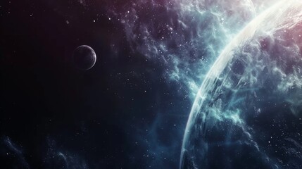 Majestic Space Scene With Planets and Stars